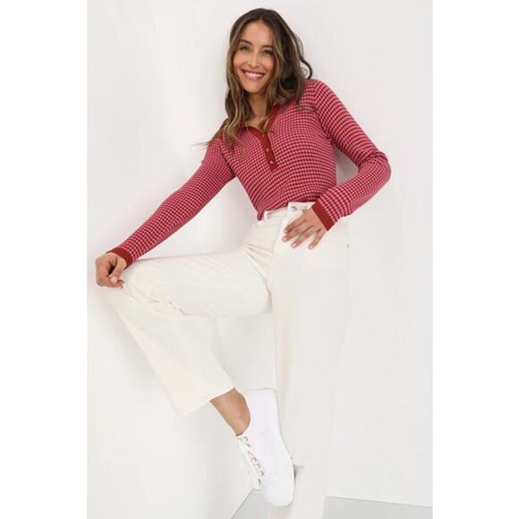 Free People The Pacifica High Rise Slim Straight Leg Jeans Ivory Size 30 NWT - Picture 5 of 9